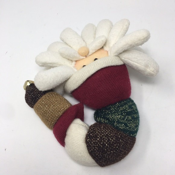 Stuffed Plush Santa Claus‎ Head w/ Jingle Bell hat Christmas Holiday Decor  9" - Picture 4 of 8